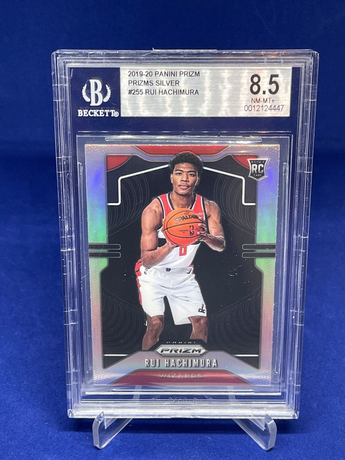 RUI HACHIMURA 2019-20 PANINI PRIZM SILVER PRIZMS ROOKIE RC #208 BGS 8.5