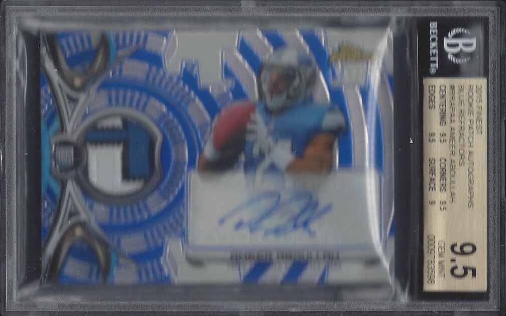 AMEER ABDULLAH 2015 FINEST BLUE REFRACTOR PATCH AUTO RC /150 BGS 9.5 10 AU POP 2