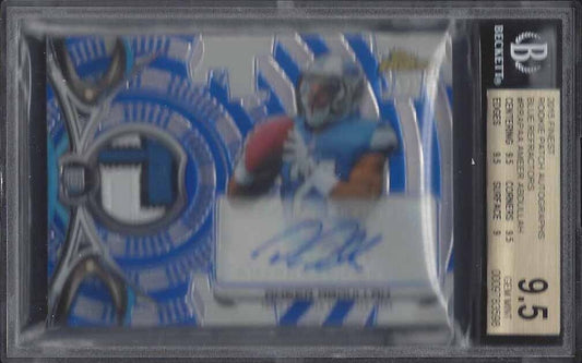 AMEER ABDULLAH 2015 FINEST BLUE REFRACTOR PATCH AUTO RC /150 BGS 9.5 10 AU POP 2
