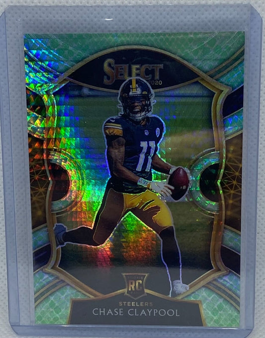 CHASE CLAYPOOL 2021 PANINI SELECT CONCOURSE GREEN DRAGON SCALE PRIZM RC #D 35/67