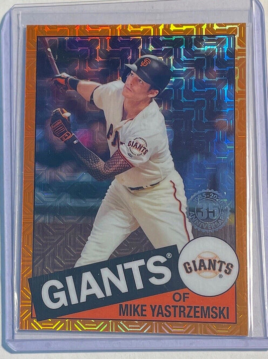 MIKE YASTRZEMSKI 2020 TOPPS CHROME 35TH ANNIVERSARY ORANGE REFRACTOR #D 13/25