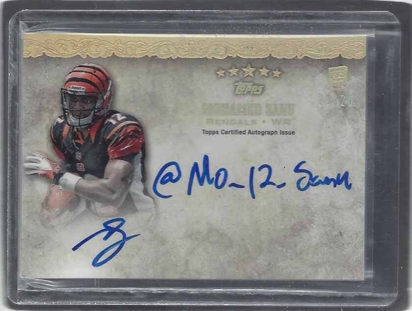 MOHAMED SANU 2012 TOPPS FIVE STAR QUOTABLES "@MO_12_SANU" INSCRIBED AUTO RC /25