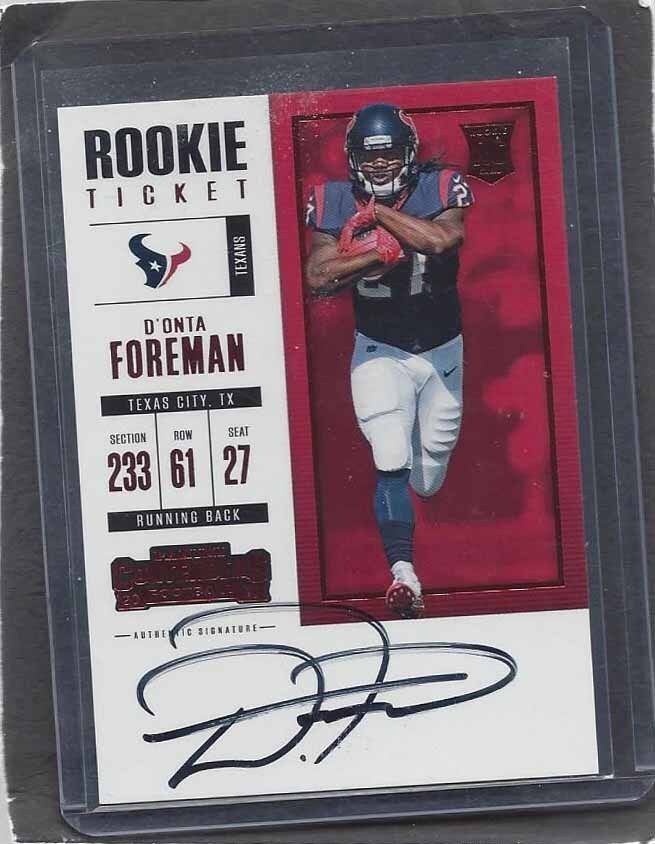D'ONTA FOREMAN 2017 PANINI CONTENDERS FIRST OFF THE LINE RED SSP AUTO RC #318