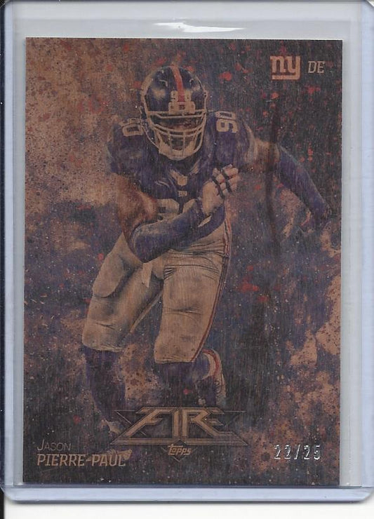 JASON PIERRE PAUL 2014 TOPPS FIRE WOOD PARALLEL #D 22/25