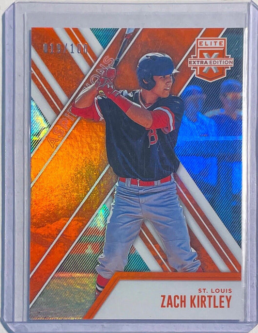 ZACH KIRTLEY 2017 PANINI ELITE EXTRA EDITION ASPIRATIONS ORANGE PROSPECT #D /100