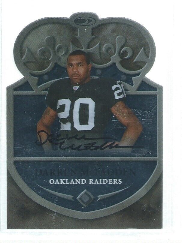 DARREN MCFADDEN 2008 DONRUSS PLAYOFF DIE CUT ON CARD AUTO RC