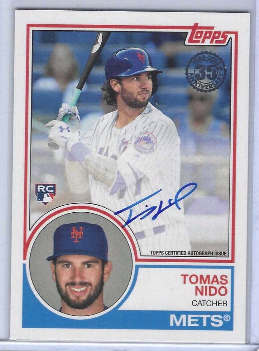 TOMAS NIDO 2018 TOPPS BASEBALL 35TH ANNIVERSARY ROOKIE ON CARD AUTO RC #83A-TN