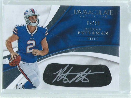 NATHAN PETERMAN 2017 PANINI IMMACULATE COLLECTION EYE BLACK AUTO RC #D 82/99