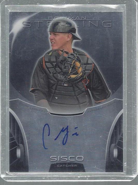 CHANCE SISCO 2013 BOWMAN STERLING ORIOLES PROSPECT ON CARD AUTO