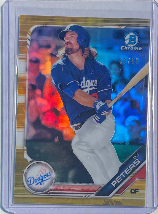 DJ PETERS 2019 BOWMAN CHROME PROSPECT GOLD REFRACTOR #D 06/50
