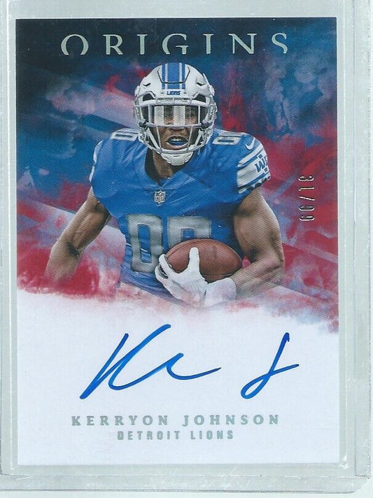 KERRYON JOHNSON 2018 PANINI ORIGINS ON CARD AUTO RED RC #D 31/99
