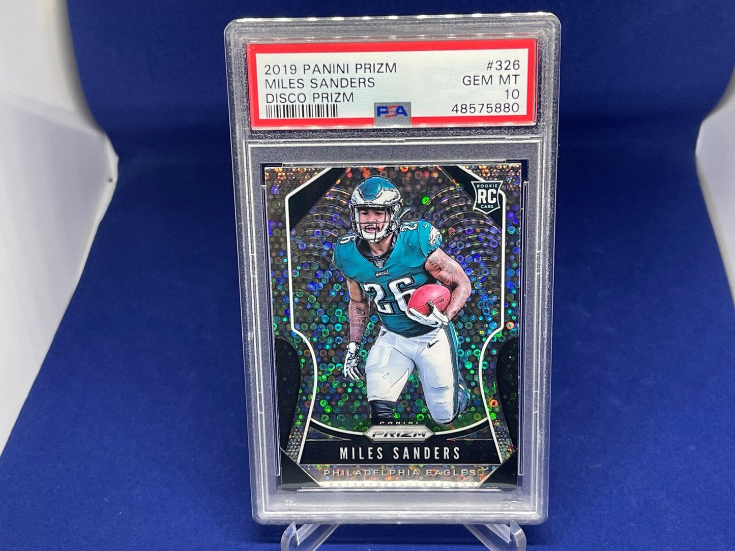 MILES SANDERS 2019 PANINI PRIZM DISCO PRIZM RC ROOKIE #326 PSA 10 GEM MINT