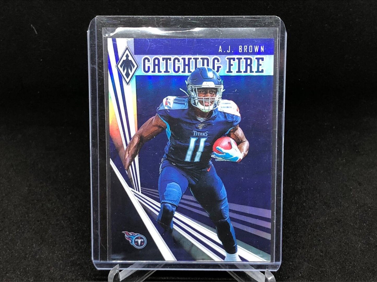 AJ BROWN 2019 PHOENIX CATCHING FIRE BLUE PRIZM RC #D 34/35