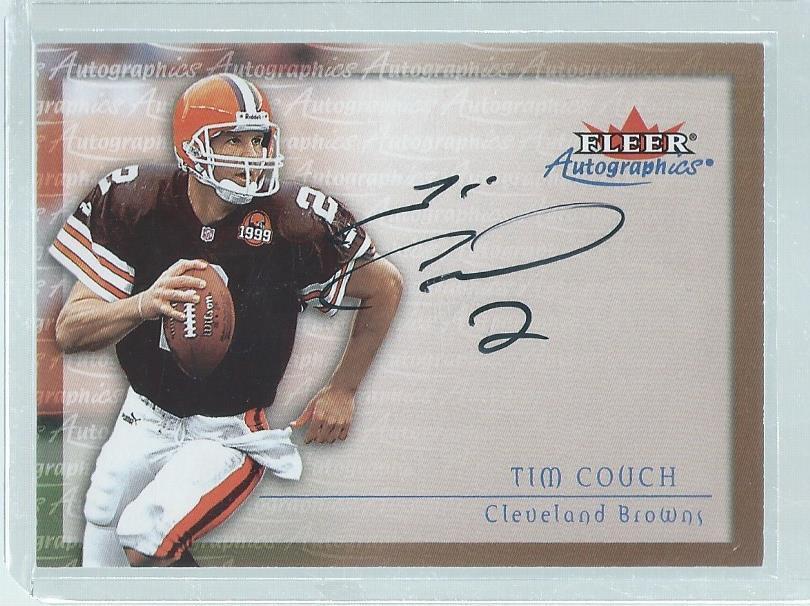 TIM COUCH 2000 FLEER AUTOGRAPHICS ON CARD AUTO