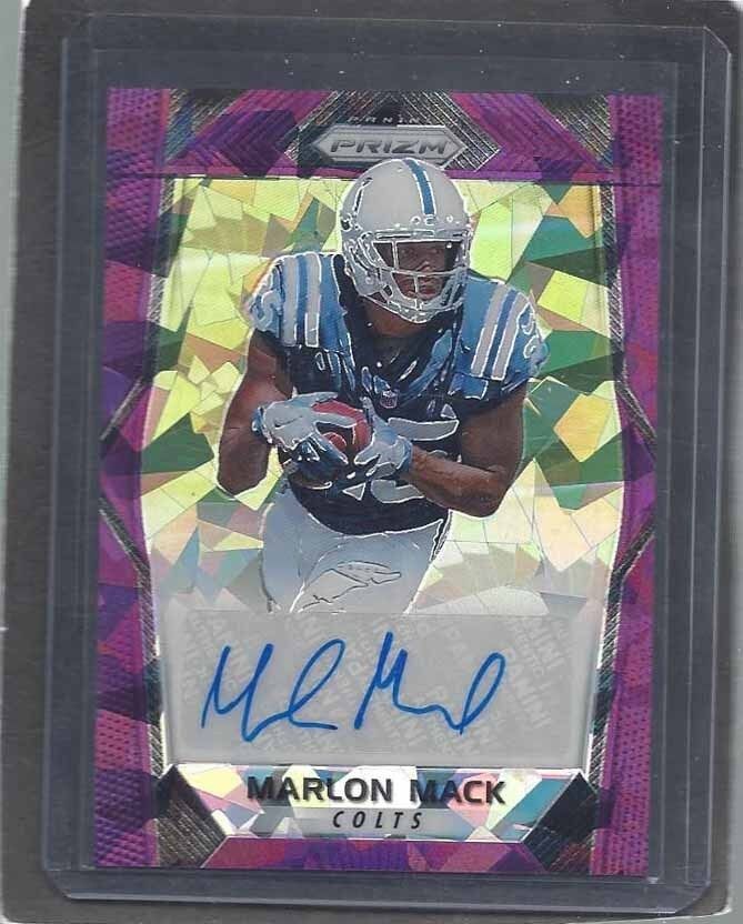 MARLON MACK 2017 PANINI PRIZM PURPLE CRYSTALS CRACKED ICE PRIZMS AUTO RC #D /75