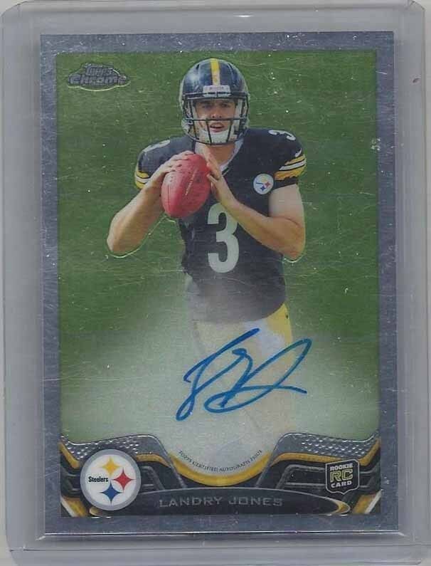 LANDRY JONES 2013 TOPPS CHROME STEELERS ON CARD ROOKIE AUTO RC #D 252/600
