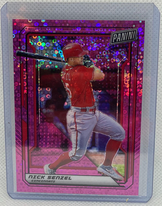 NICK SENZEL 2019 PANINI NATIONAL VIP PINK DISCO PRIZM RC #D 42/50
