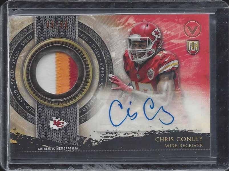 CHRIS CONLEY 2015 TOPPS VALOR SPEED RPA 3 COLOR ROOKIE PATCH AUTO RC #D 99/99