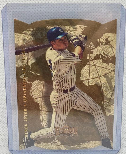 DEREK JETER 1998 FLEER METAL UNIVERSE UNIVERSAL LANGUAGE DIE CUT #9