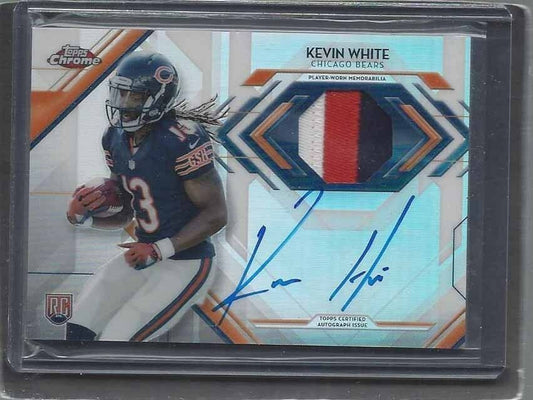 KEVIN WHITE 2015 TOPPS CHROME RPA REFRACTOR ROOKIE 3 COLOR PATCH AUTO RC #D /75