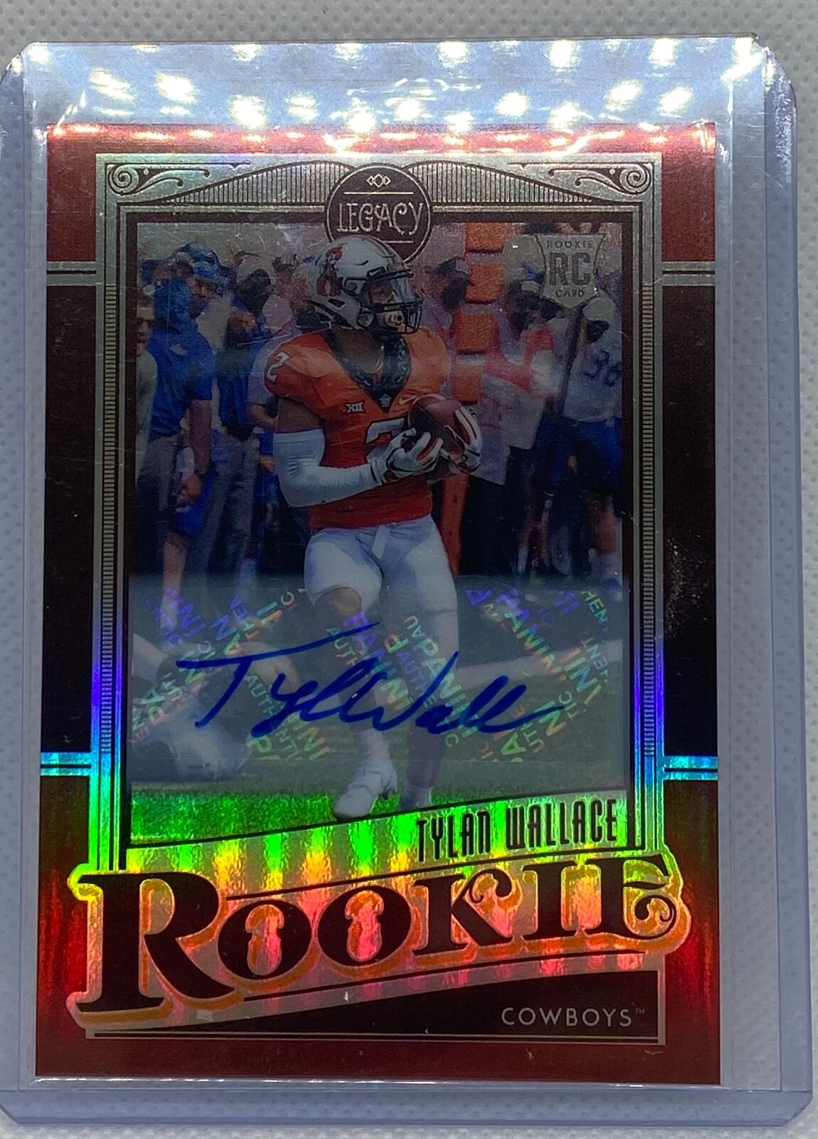 TYLAN WALLACE 2021 PANINI LEGACY ROOKIE RED PRIZM AUTO RC #D 13/50