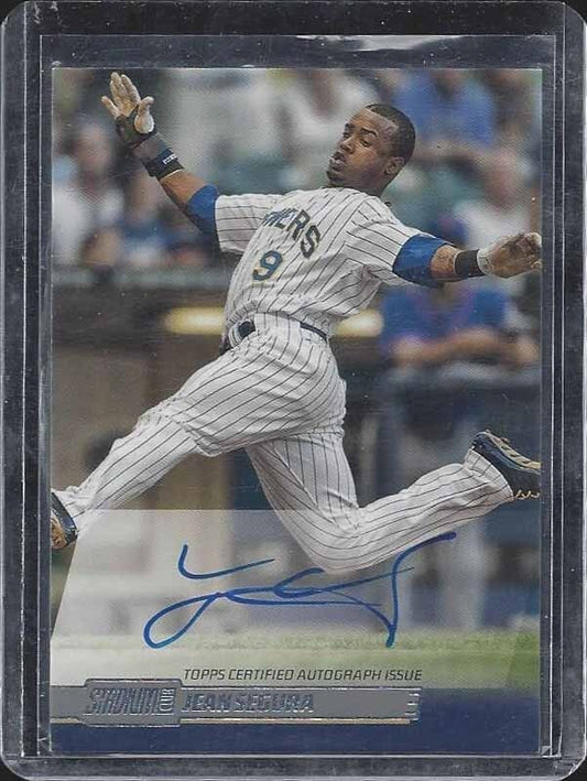 JEAN SEGURA 2014 STADIUM CLUB BREWERS ON CARD AUTO