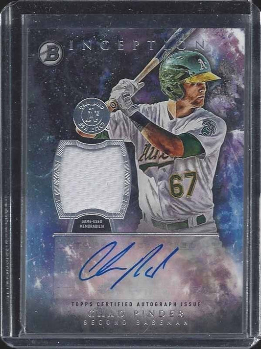 CHAD PINDER 2016 BOWMAN INCEPTION ATHLETICS A'S PROSPECT JERSEY AUTO