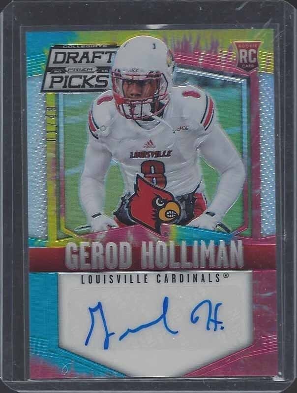 GEROD HOLLIMAN 2015 PANINI PRIZM DRAFT PICKS TIE DYE PRIZMS AUTO RC #D 1/49