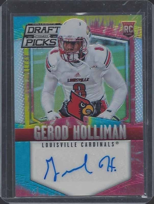GEROD HOLLIMAN 2015 PANINI PRIZM DRAFT PICKS TIE DYE PRIZMS AUTO RC #D 1/49