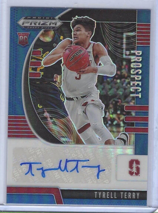 TYRELL TERRY 2020-21 PANINI PRIZM DRAFT PICKS BLUE AUTO RC #d 071/149 #PA-TT