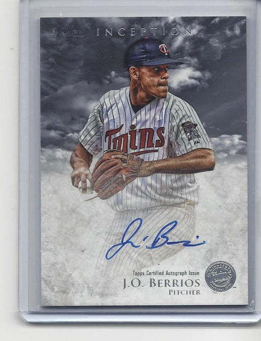 J.O. BERRIOS 2013 BOWMAN INCEPTION TWINS ON CARD PROSPECT AUTO
