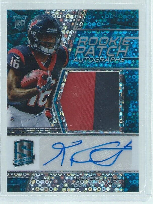 KEKE COUTEE 2018 PANINI SPECTRA PRIZM ROOKIE 2 COLOR PATCH AUTO BLUE RC #D 8/75
