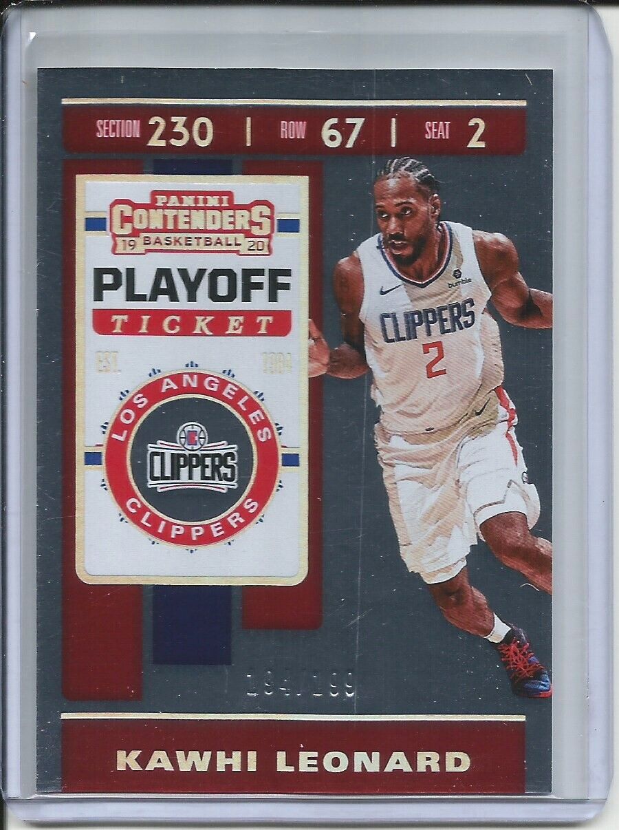 KAWHI LEONARD 2019-20 PANINI CONTENDERS PLAYOFF TICKET #D 194/199 CARD 55