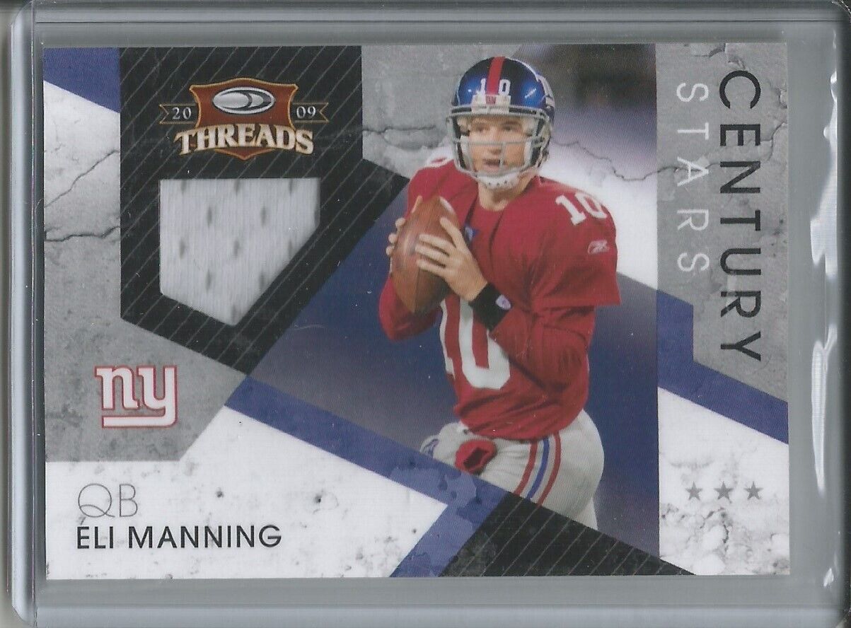 1/1 ELI MANNING 2009 PANINI THREADS CENTURY STARS JERSEY #D 10/100 HIS JSY #10 !
