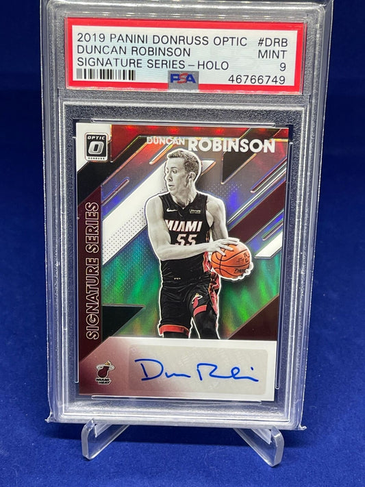 DUNCAN ROBINSON 2019-20 PANINI DONRUSS OPTIC SIGNATURE SERIES HOLO AUTO PSA 9