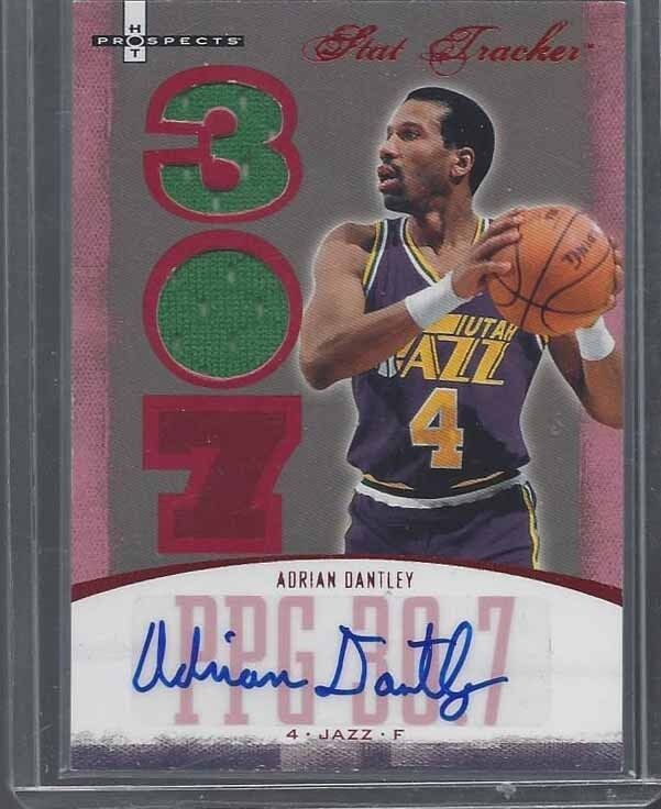 ADRIAN DANTLEY 2007-08 HOT PROSPECTS STAT TRACKER RED HOT JERSEY AUTO #D 21/25