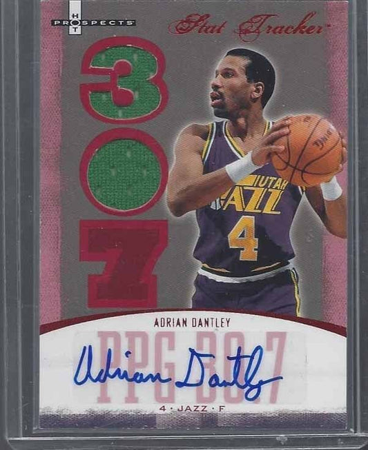 ADRIAN DANTLEY 2007-08 HOT PROSPECTS STAT TRACKER RED HOT JERSEY AUTO #D 21/25