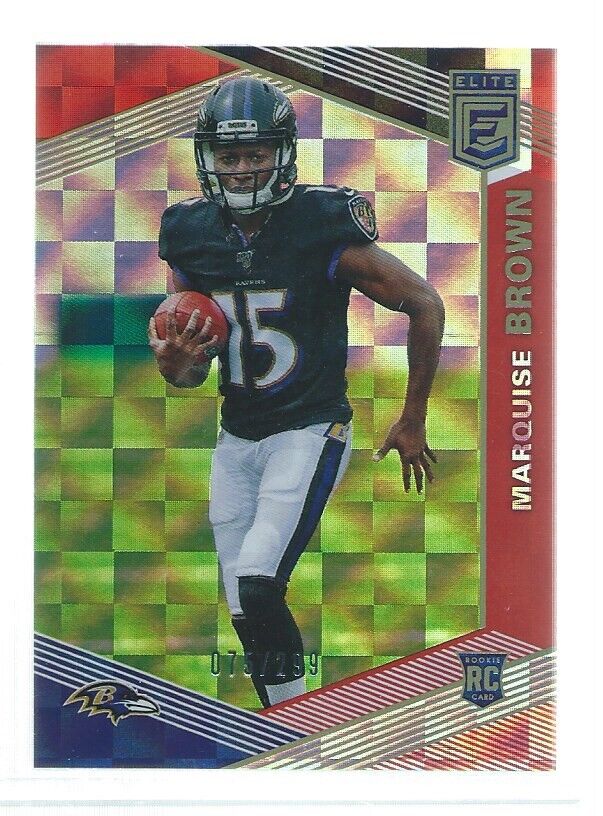 MARQUISE BROWN 2019 PANINI ELITE RED ROOKIE RC #D 75/299