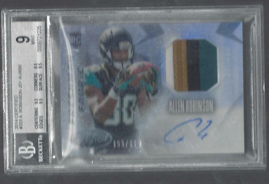 ALLEN ROBINSON 2014 CERTIFIED FRESHMAN FABRIC 4 CLR PATCH AUTO RC /699 BGS 9 10