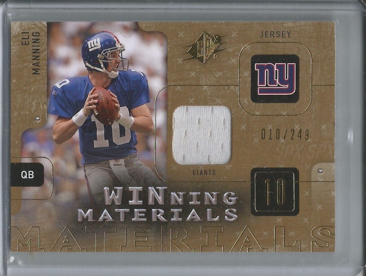 1/1 ELI MANNING 2009 SPX WINNING MATERIALS JERSEY #D 10/249 HIS JERSEY #10 !!!!