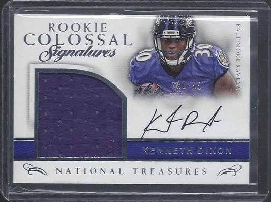 KENNETH DIXON 2016 NATIONAL TREASURES COLOSSAL JUMBO JERSEY ON CARD AUTO RC /99