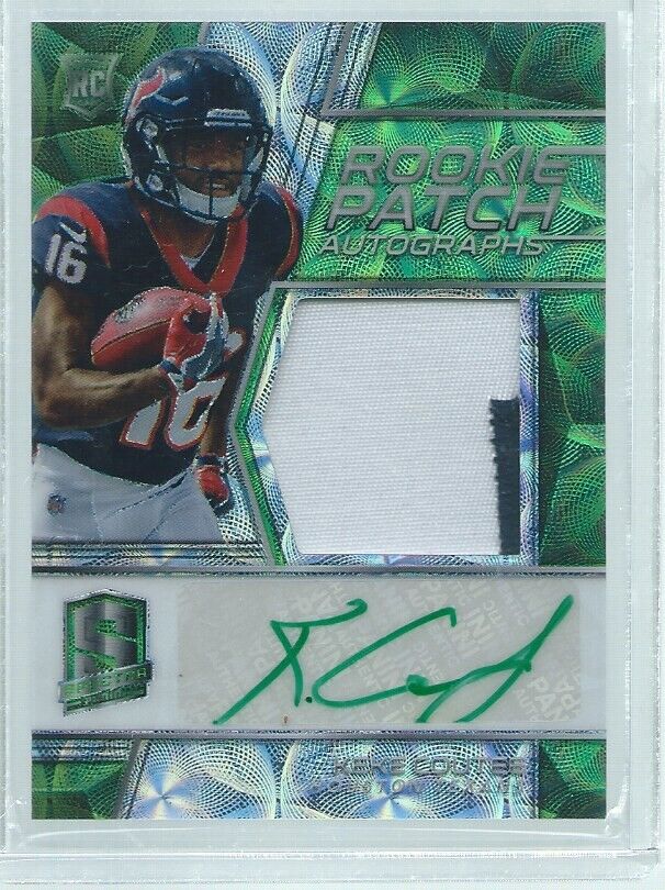 KEKE COUTEE 2018 PANINI SPECTRA PRIZM ROOKIE 2 COLOR PATCH AUTO GREEN RC #D /60