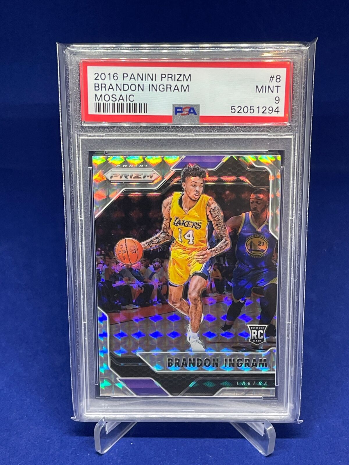 BRANDON INGRAM 2016-17 PANINI PRIZM MOSAIC PRIZM ROOKIE RC #8 PSA 9 MINT
