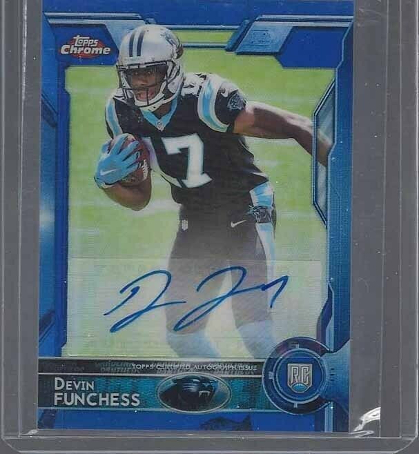DEVIN FUNCHESS 2015 TOPPS CHROME MINI BLUE REFRACTOR AUTO RC #D 33/35