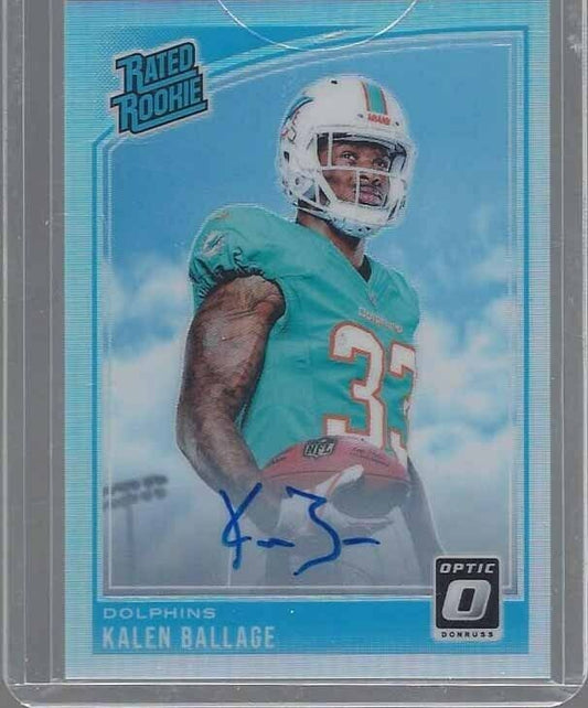 KALEN BALLAGE 2018 DONRUSS OPTIC SILVER HOLO ON CARD RATED ROOKIE AUTO RC #D /99