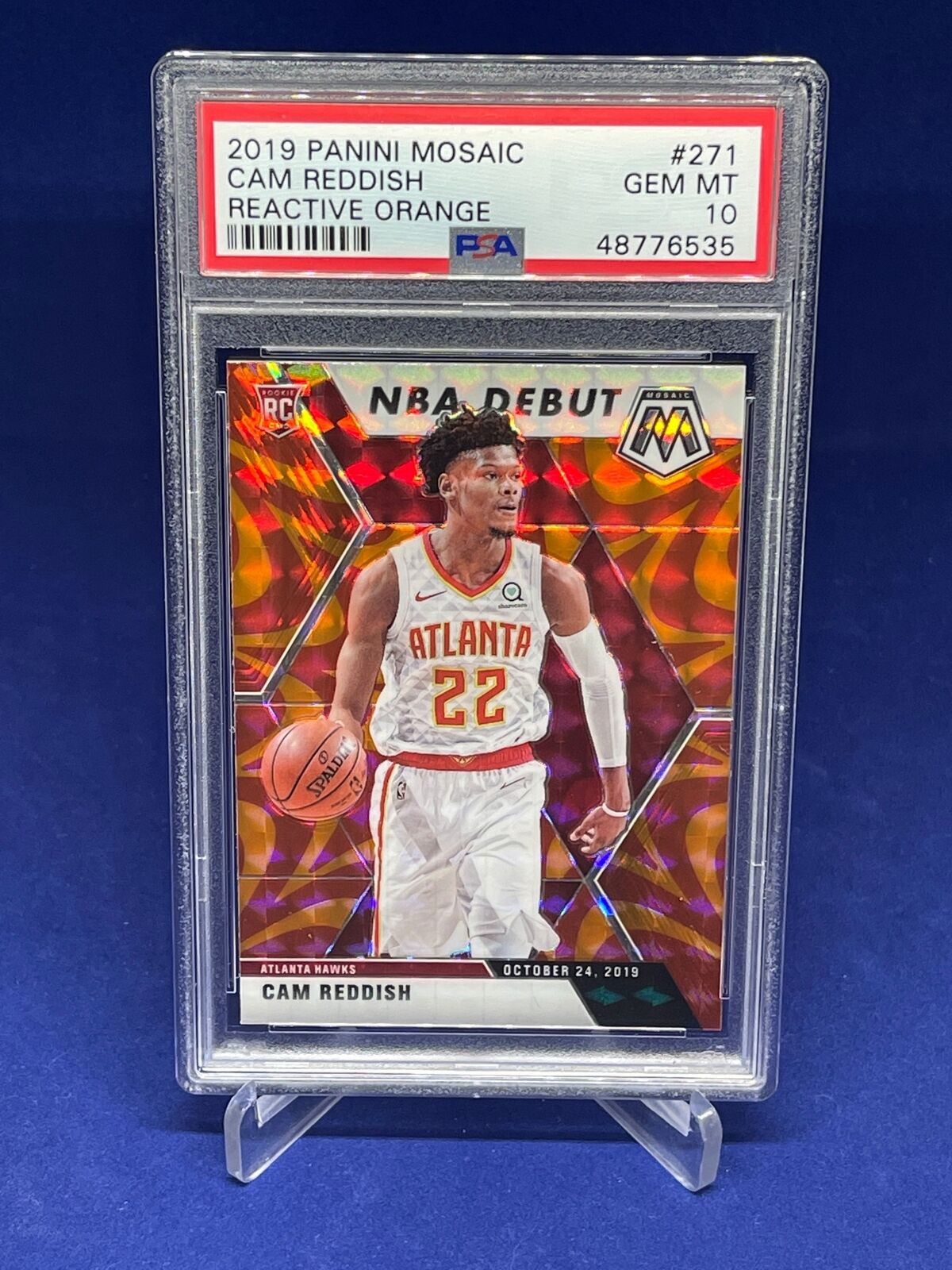 CAM REDDISH 2019-20 PANINI MOSAIC DEBUT REACTIVE ORANGE PRIZM RC #271 PSA 10 GEM