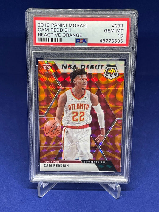 CAM REDDISH 2019-20 PANINI MOSAIC DEBUT REACTIVE ORANGE PRIZM RC #271 PSA 10 GEM