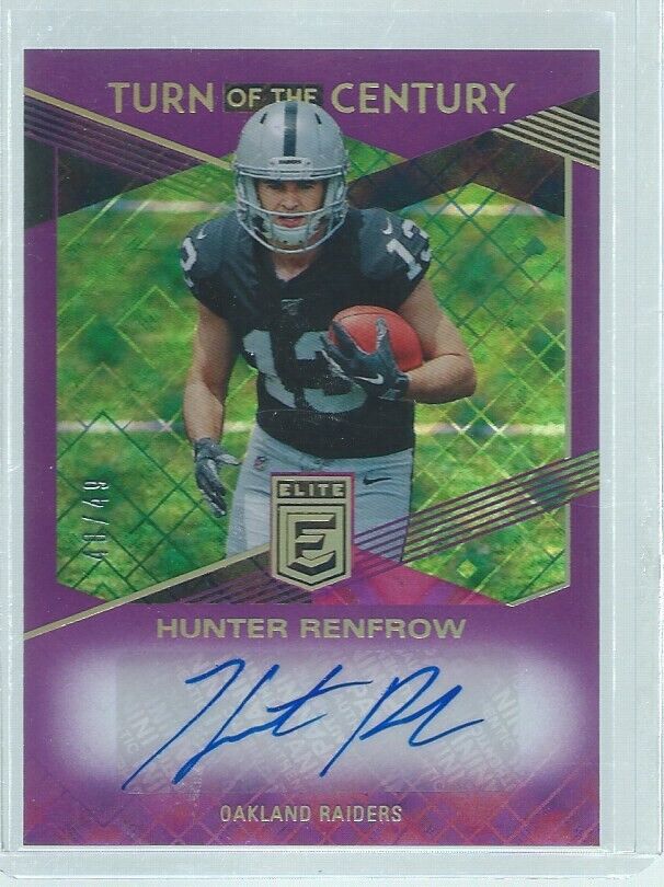 HUNTER RENFROW 2019 DONRUSS ELITE TURN OF THE CENTURY AUTO PURPLE RC #D 40/49