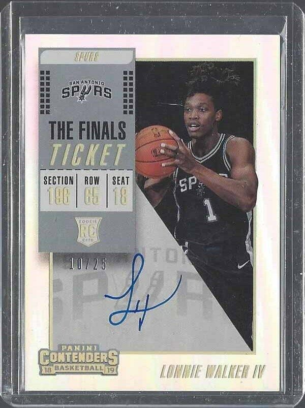 LONNIE WALKER 2018-19 CONTENDERS THE FINALS TICKET ON CARD AUTO RC #D 10/25
