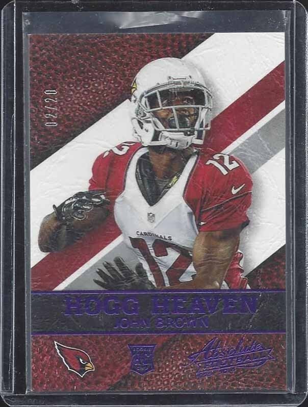 JOHN BROWN 2014 ABSOLUTE HOGG HEAVEN PURPLE SPECTRUM CARDINALS ROOKIE RC #D /20